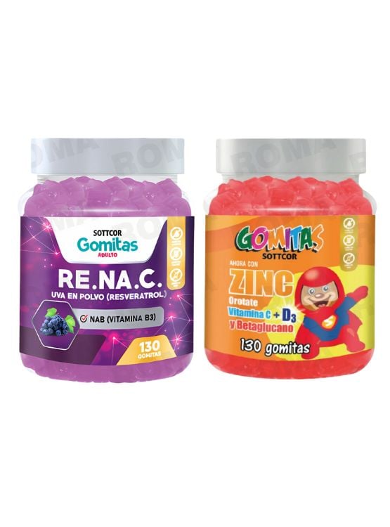 GOMITAS RESVERATROL 130UND + GOMITAS ZINC OROTATE NIÑOS 130UND - 1
