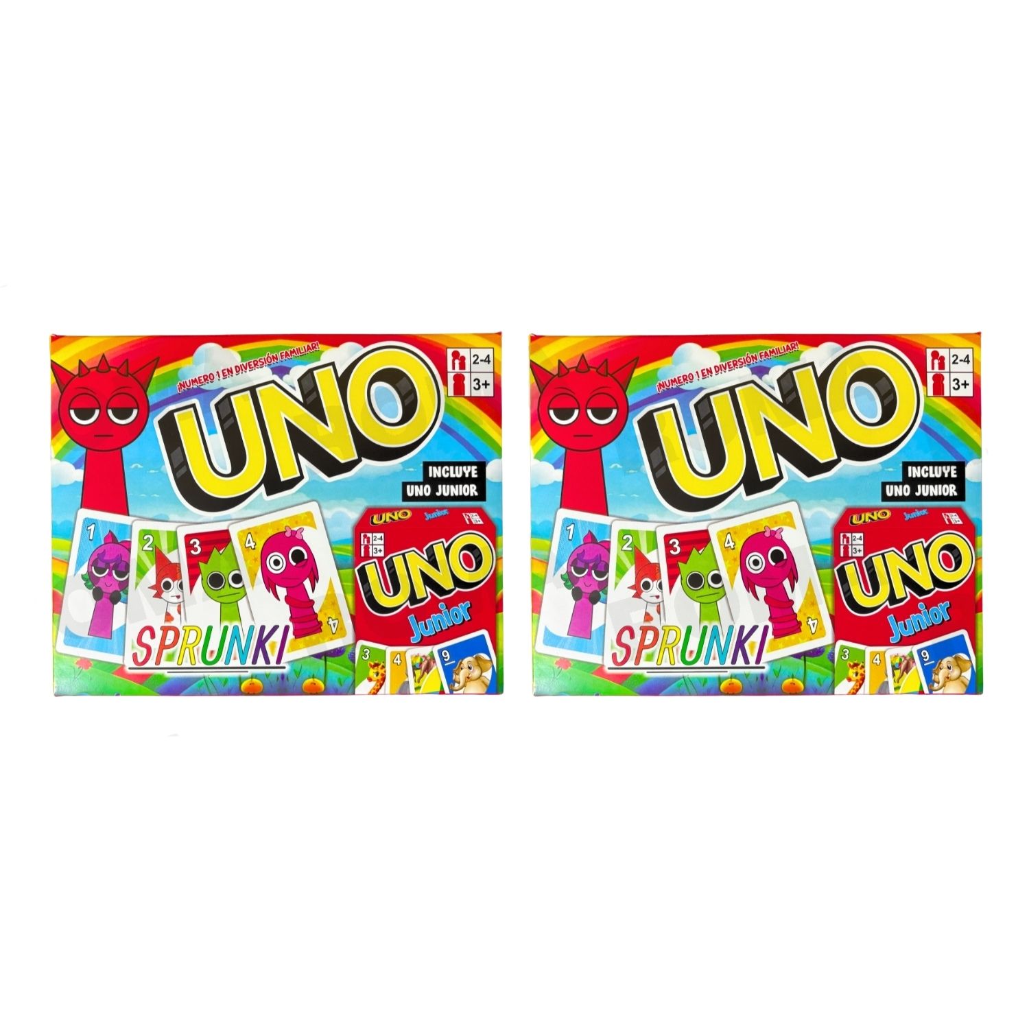 PACK 2 UNO – EDICIÓN SPRUNKI + UNO JUNIOR JUEGO DE CARTAS - 1