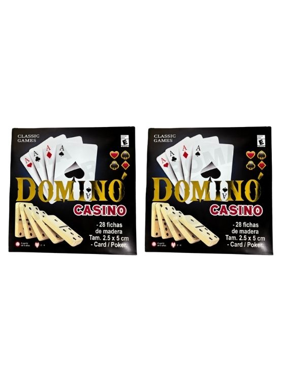 PACK 2 JUEGO DE DOMINÓ Y CASINO - JUEGO DE MESA Y CARTAS - 1