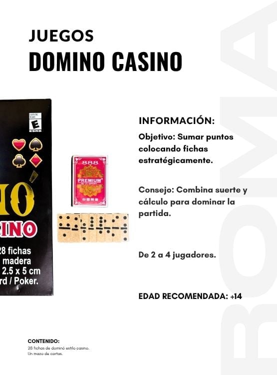 JUEGO DE DOMINÓ Y CASINO - JUEGO DE MESA Y CARTAS - 2