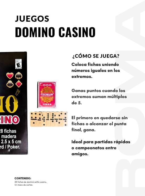 JUEGO DE DOMINÓ Y CASINO - JUEGO DE MESA Y CARTAS - 3