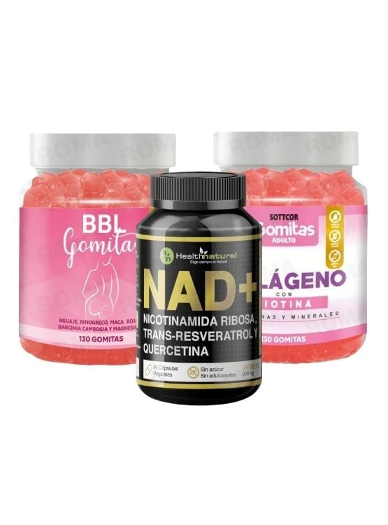 GOMITAS AGUAJE BBL+GOMITAS COLÁGENO CON BIOTINA+NAD+ HEALTHNATURAL - 1