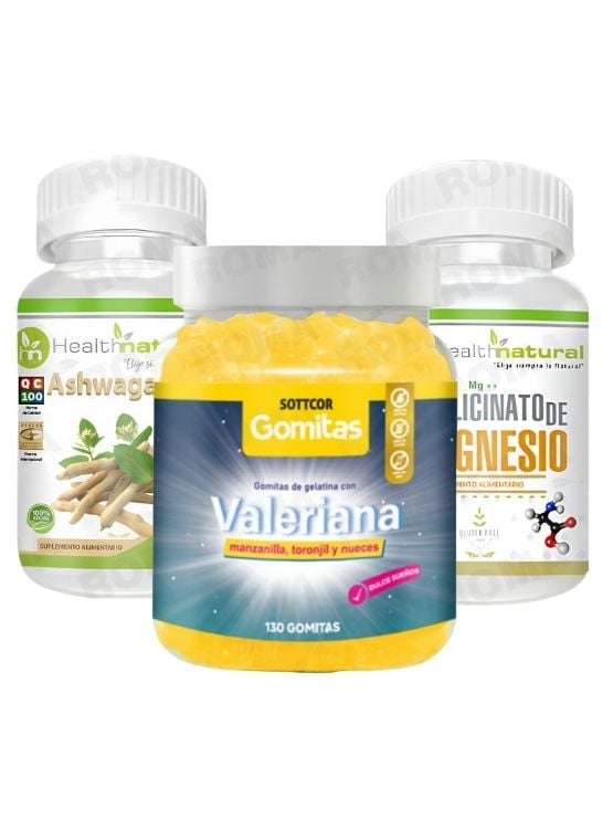 ASHWAGANDHA + GOMITAS VALERIANA + BISGLICINATO DE MAGNESIO HEALTHNATURAL - 1