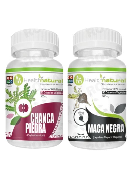 CHANCA PIEDRA HEALTHNATURAL 500MG + MACA NEGRA HEALTHNATURAL 500MG - 1
