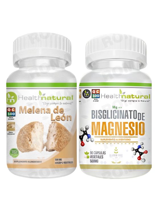 MELENA DE LEÓN HEALTHNATURAL + BISGLICINATO DE MAGNESIO HEALTHNATURAL - 1
