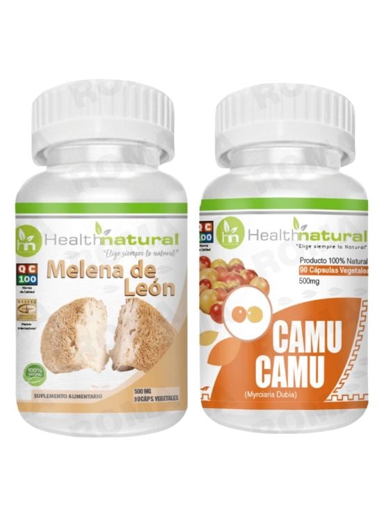 MELENA DE LEÓN HEALTHNATURAL 500MG + CAMU CAMU HEALTHNATURAL 500MG - 1