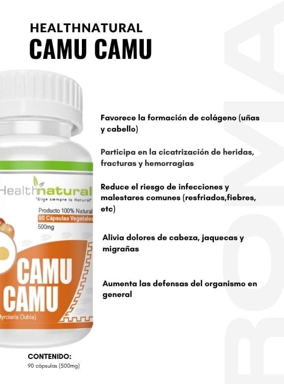MELENA DE LEÓN HEALTHNATURAL 500MG + CAMU CAMU HEALTHNATURAL 500MG - 3