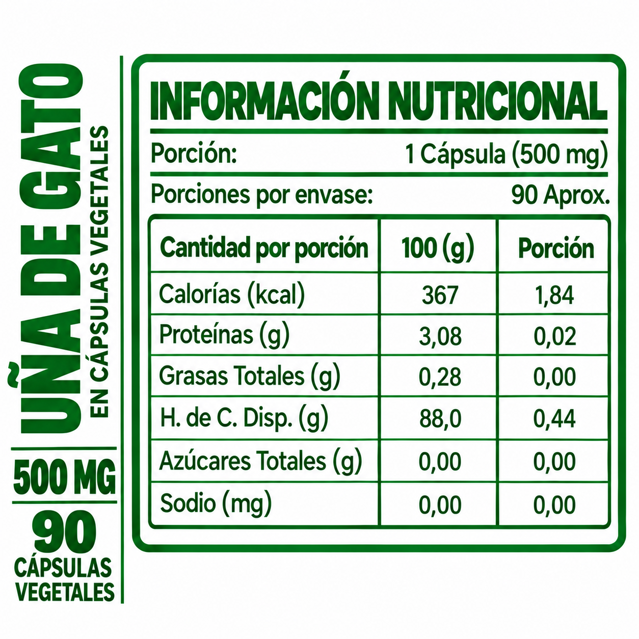 AGUAJE HEALTHNATURAL 500MG + UÑA DE GATO HEALTHNATURAL 500MG - 3