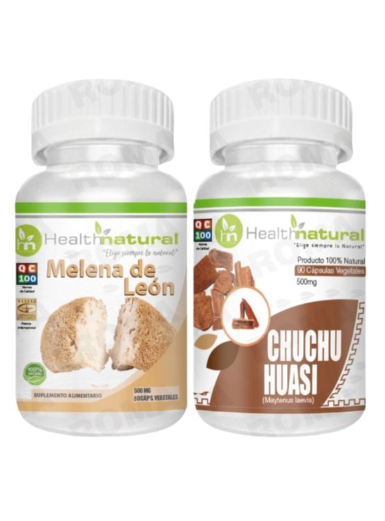 MELENA DE LEÓN HEALTHNATURAL 500MG + CHUCHUHUASI HEALTHNATURAL 500MG - 1