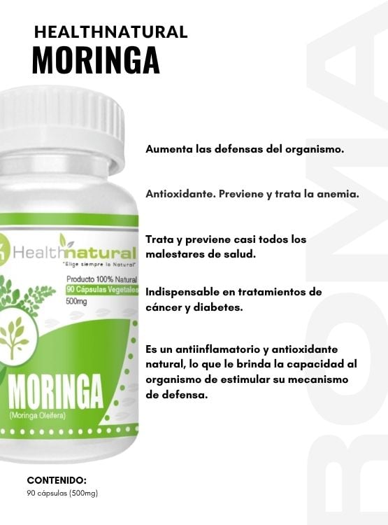 CHANCA PIEDRA HEALTHNATURAL 500MG + MORINGA HEALTHNATURAL 500MG - 3