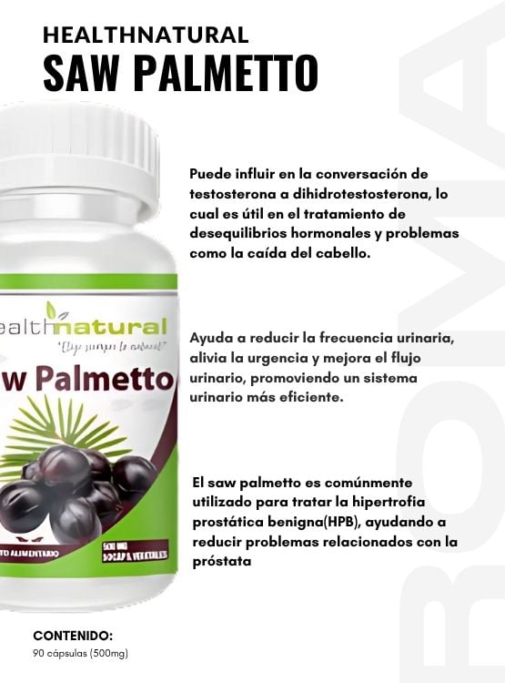 CHANCA PIEDRA HEALTHNATURAL 500MG + SAW PALMETTO HEALTHNATURAL 500MG - 3