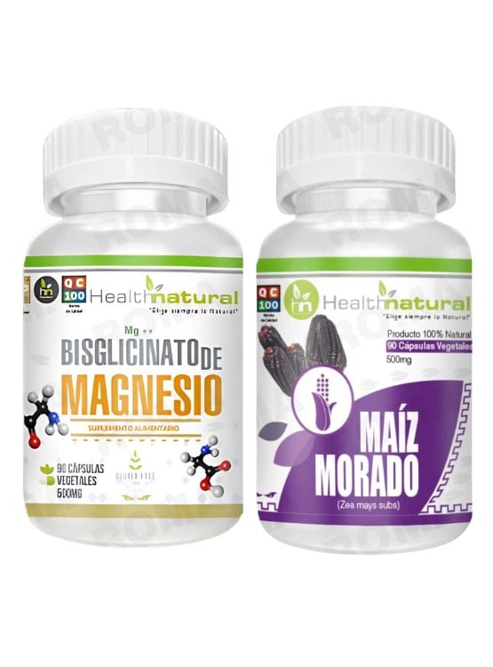BISGLICINATO DE MAGNESIO HEALTHNATURAL + MAIZ MORADO HEALTHNATURAL - 1