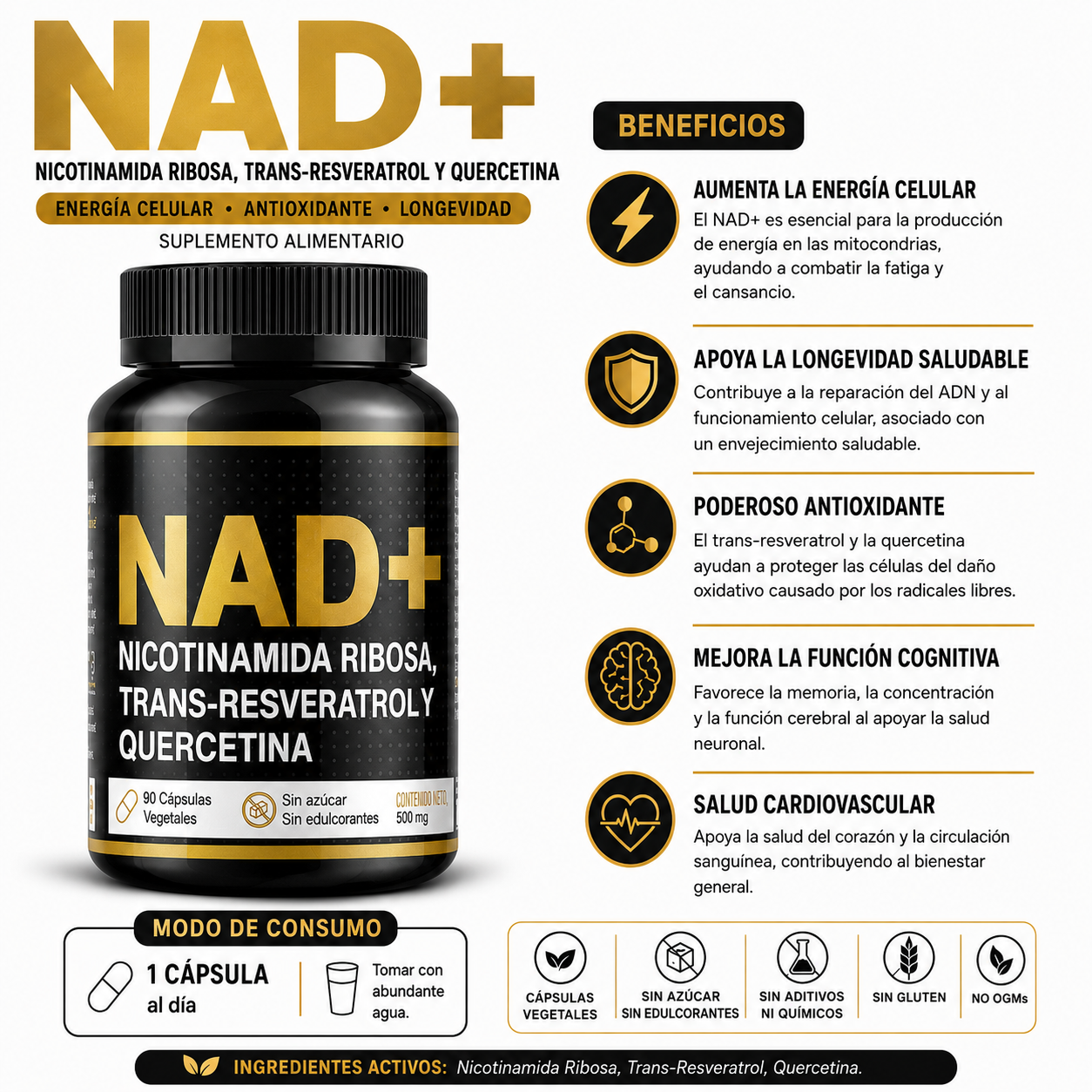 BISGLICINATO DE MAGNESIO HEALTHNATURAL + NAD+ HEALTHNATURAL - 3