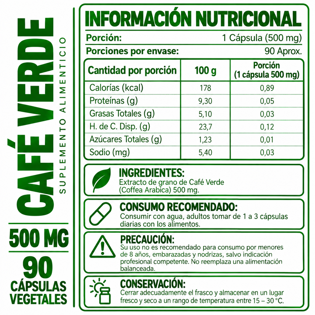 AGUAJE HEALTHNATURAL 500MG + CAFÉ VERDE HEALTHNATURAL 500MG - 3