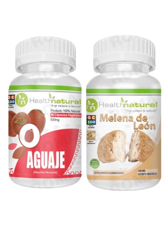 AGUAJE HEALTHNATURAL 500MG + MELENA DE LEÓN HEALTHNATURAL 500MG - 1