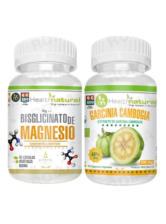 BISGLICINATO MAGNESIO HEALTHNATURAL + GARCINIA CAMBOGIA HEALTHNATURAL - 1