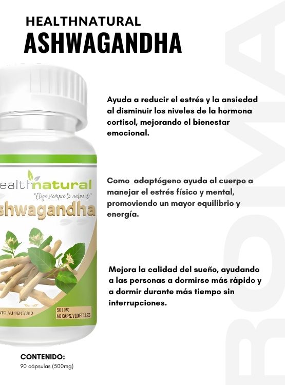 ASHWAGANDHA HEALTHNATURAL 500MG + BIOCUR HEALTHNATURAL 500MG - 2