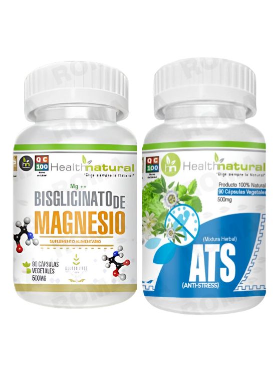 BISGLICINATO DE MAGNESIO HEALTHNATURAL + ATS(ANTI-STRES) HEALTHNATURAL - 1