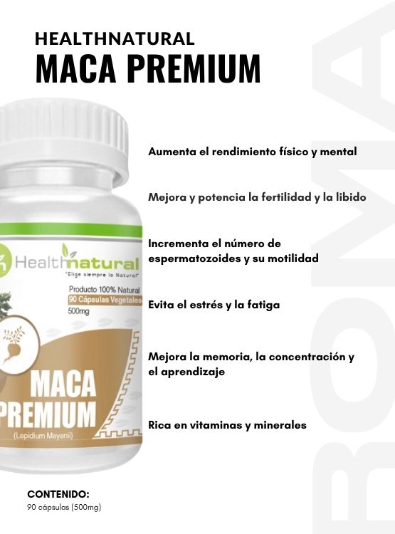 MELENA DE LEÓN HEALTHNATURAL 500MG + MACA PREMIUM HEALTHNATURAL 500MG - 3