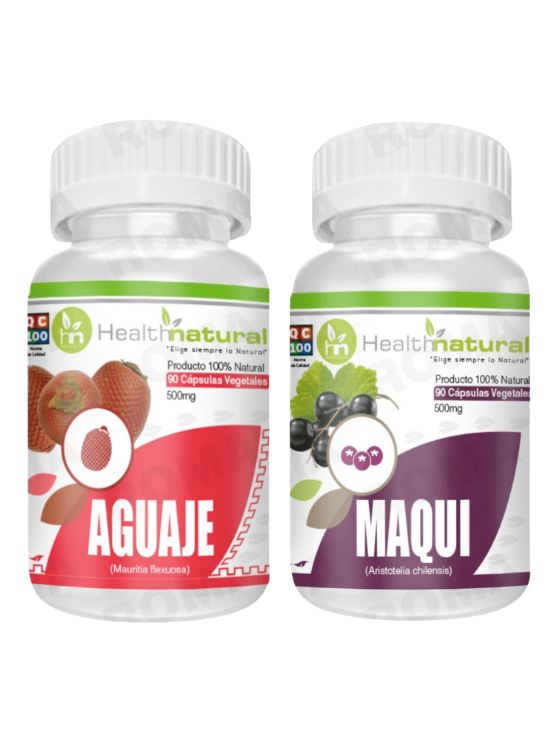 AGUAJE HEALTHNATURAL 500MG + MAQUI HEALTHNATURAL 500MG - 1