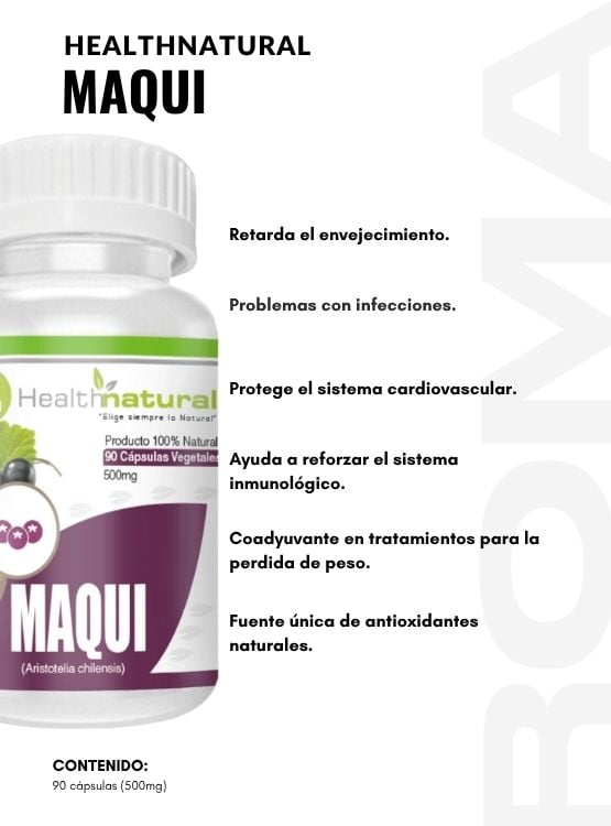 AGUAJE HEALTHNATURAL 500MG + MAQUI HEALTHNATURAL 500MG - 3
