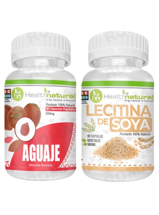 AGUAJE HEALTHNATURAL 500MG + LECITINA DE SOYA HEALTHNATURAL 500MG - 1