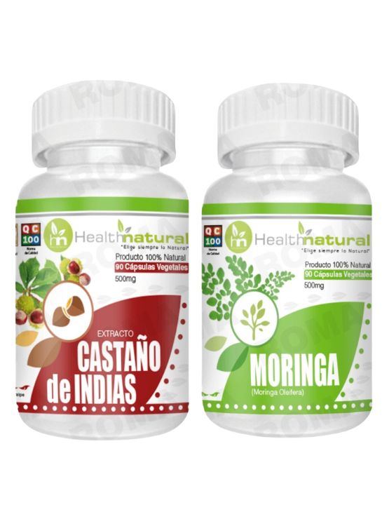 CASTAÑO DE INDIAS HEALTHNATURAL 500MG + MORINGA HEALTHNATURAL 500MG - 1