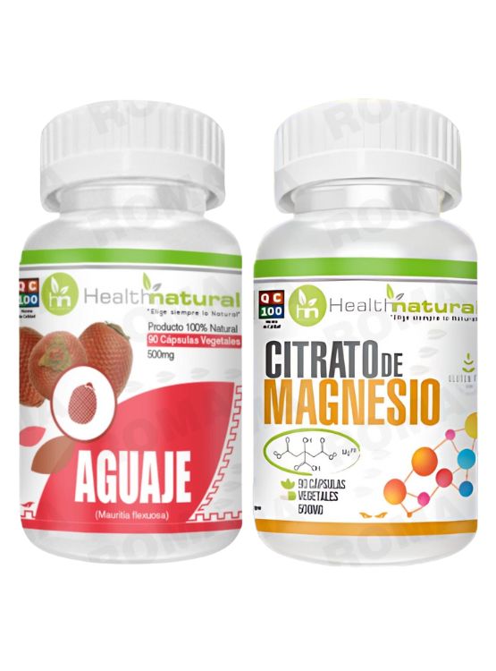 AGUAJE HEALTHNATURAL 500MG + CITRATO DE MAGNESIO HEALTHNATURAL 500MG - 1