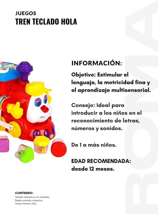 TREN TECLADO MUSICAL HOLA - JUEGO DIDÁTICO - 2