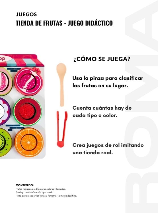 TIENDA DE FRUTAS – JUEGO DIDÁCTICO - 3