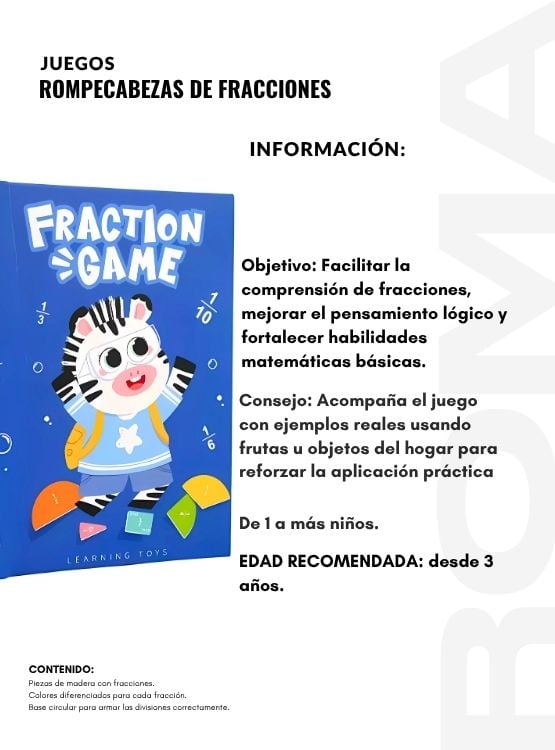 JUEGO DE FRACCIONES - JUEGO DIDÁTICO - 2