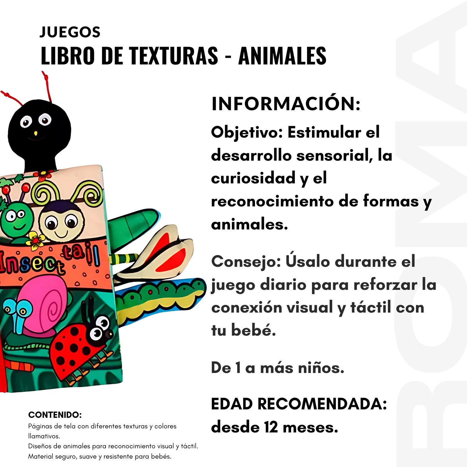 LIBRO DE TEXTURAS ANIMALES - JUEGO DIDÁTICO - 2