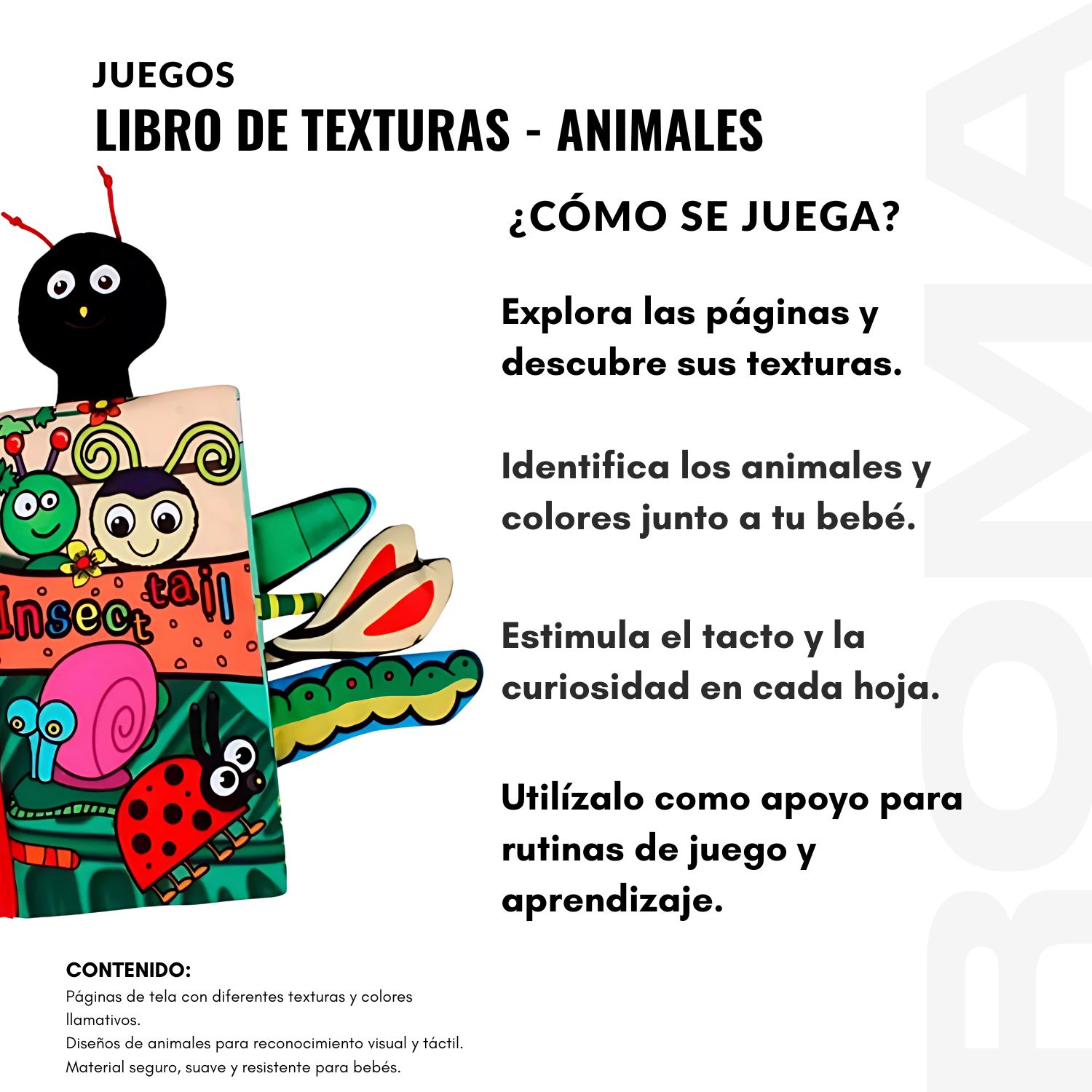 LIBRO DE TEXTURAS ANIMALES - JUEGO DIDÁTICO - 3