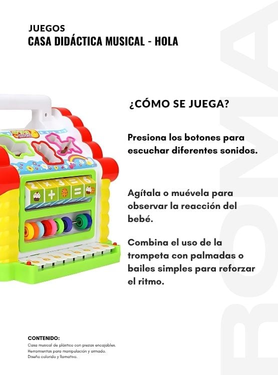 CASA DIDÁCTICA MUSICAL HOLA - JUEGO DIDÁTICO - 3