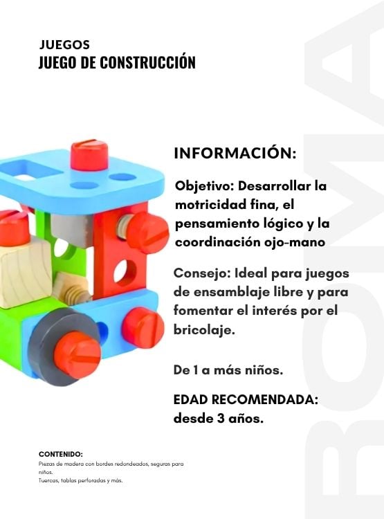 JUEGO DE CONSTRUCCIÓN EN MADERA - JUEGO DIDÁTICO - 2