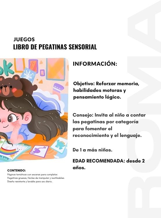 LIBRO DE PEGATINAS - SENSORIAL - JUEGO DIDÁTICO - 2