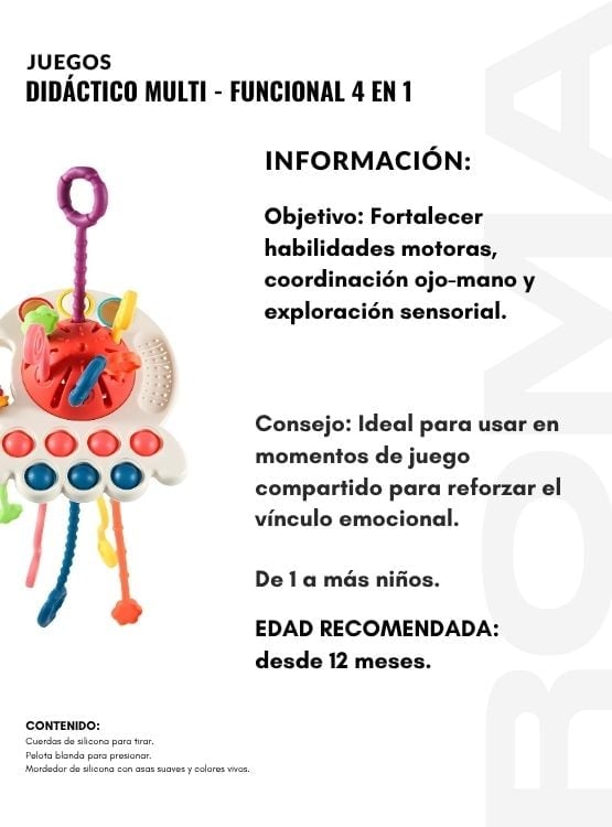 JUGUETE SENSORIAL MULTIFUNCIONAL 4 EN 1 - JUEGO DIDÁTICO - 2