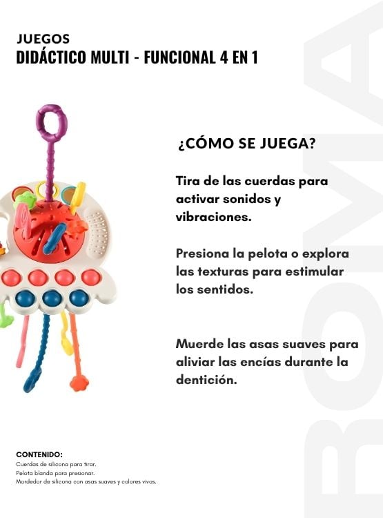 JUGUETE SENSORIAL MULTIFUNCIONAL 4 EN 1 - JUEGO DIDÁTICO - 3