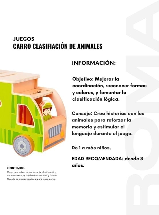 CARRO CLASIFICACIÓN DE ANIMALES - JUEGO DIDÁTICO - 2