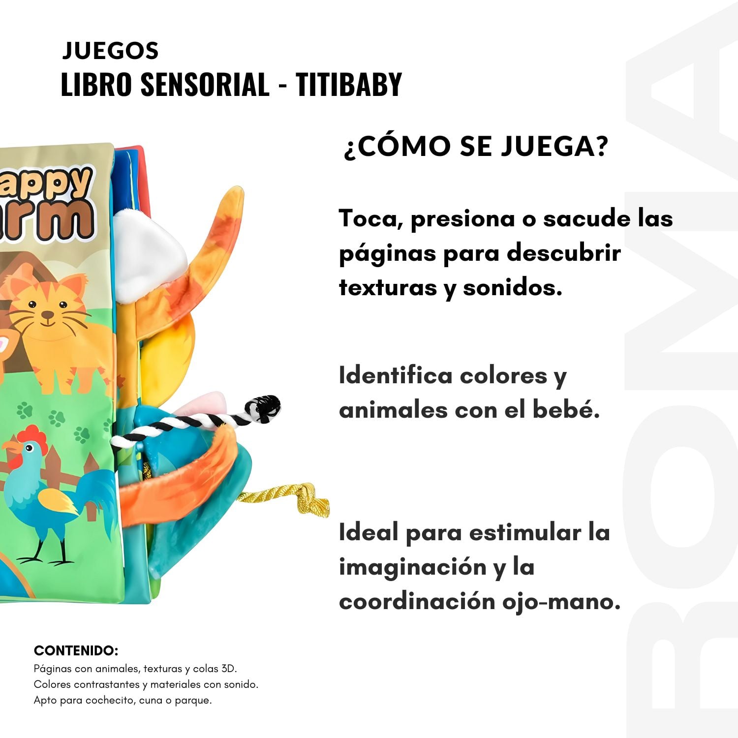 LIBRO SENSORIAL TITBABY - JUEGO DIDÁTICO - 3