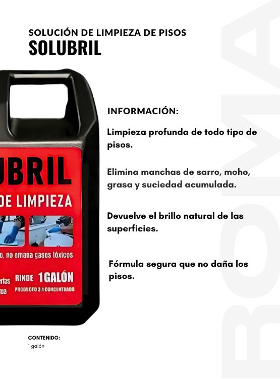 SOLUCIÓN DE PISOS SOLUBRIL + PASTILLA PARA LAVADORA + DESATORADOR DE TUBERÍAS - 2