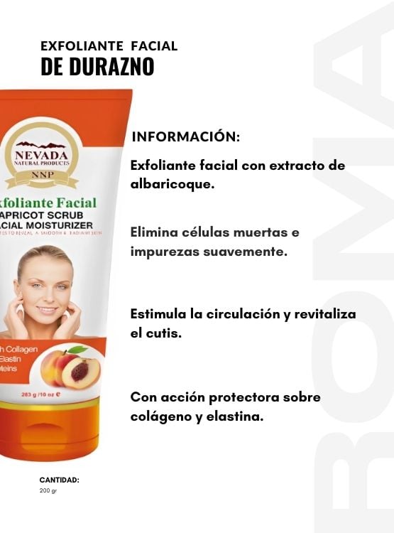 PACK 2 EXFOLIANTE FACIAL DE DURAZNO 200G NEVADA - 2