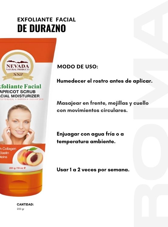 PACK 2 EXFOLIANTE FACIAL DE DURAZNO 200G NEVADA - 4