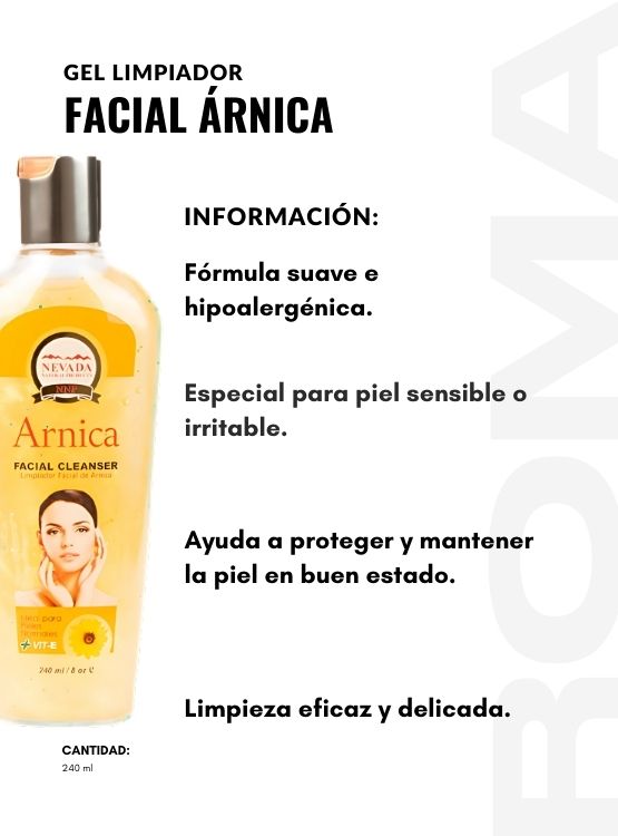 GEL LIMPIADOR FACIAL ÁRNICA 240ML NEVADA - 2