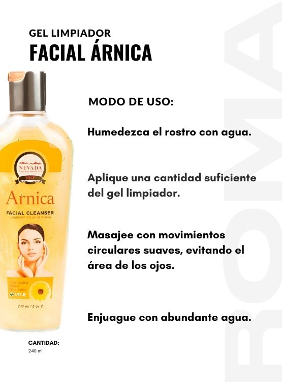 GEL LIMPIADOR FACIAL ÁRNICA 240ML NEVADA - 3