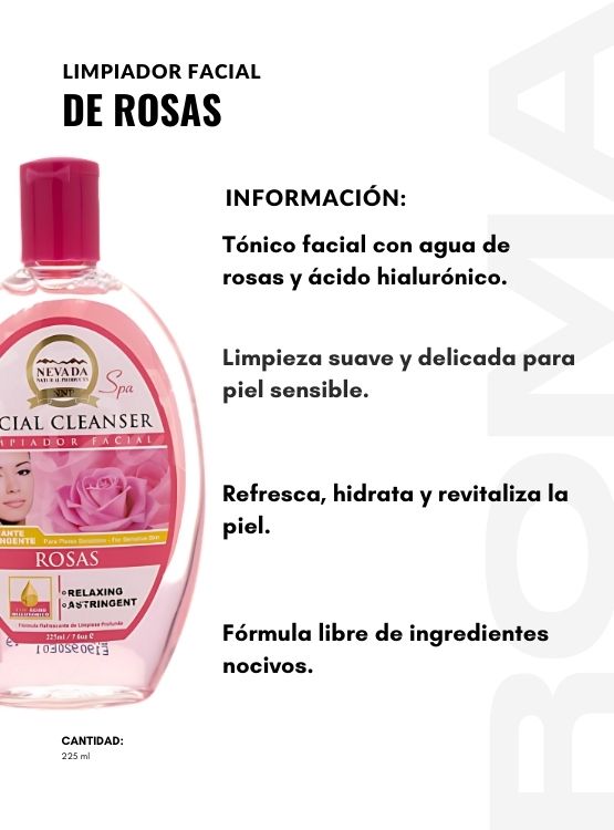 PACK 3 LIMPIADOR FACIAL DE ROSAS 225ML NEVADA - 2