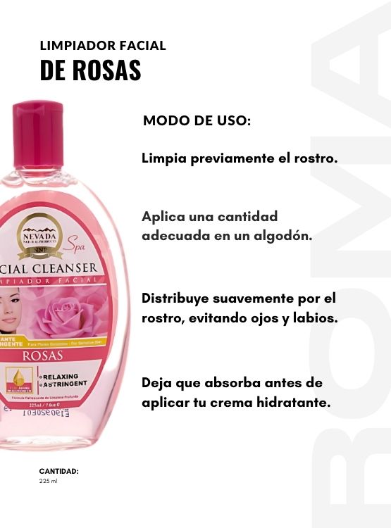PACK 3 LIMPIADOR FACIAL DE ROSAS 225ML NEVADA - 3