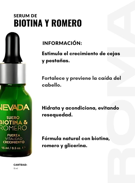 PACK 3 SERUM DE BIOTINA Y ROMERO 15ML NEVADA - 2
