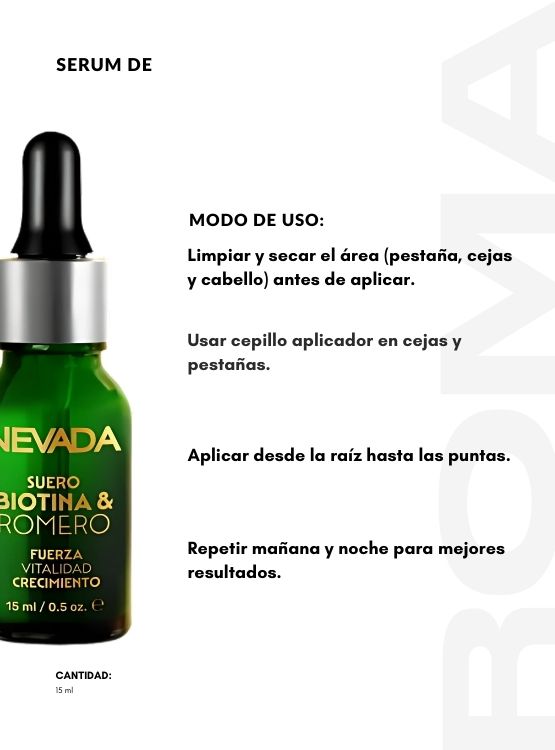 PACK 3 SERUM DE BIOTINA Y ROMERO 15ML NEVADA - 4