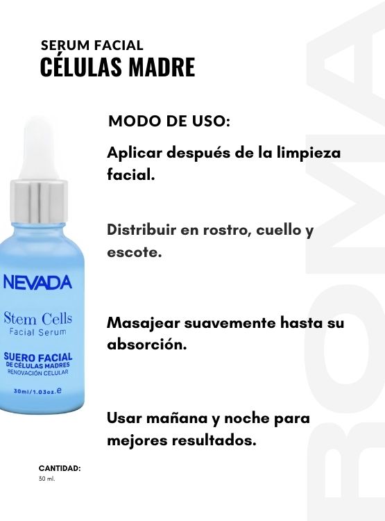 SERUM FACIAL CÉLULAS MADRE 30ML NEVADA - 3